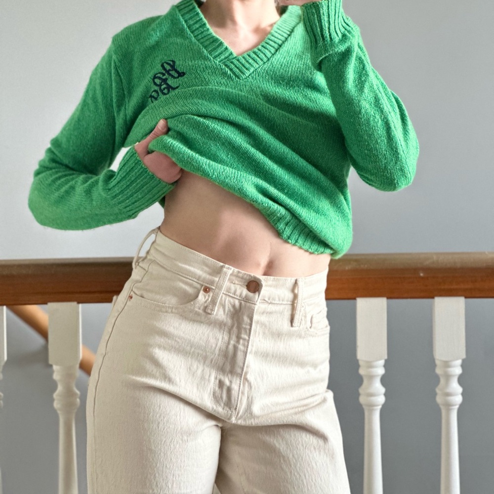 Vintage Scotch Snap Wool Blend Sweater